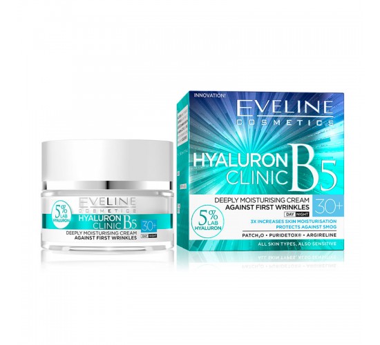 Eveline Crema Facial Dia y Noche Proteccion SPF30 Hidratante Hyaluronic B5 50ml