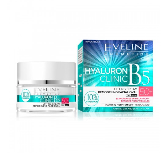 Eveline Crema Facial Dia y Noche Proteccion SPF 50 Lifting Hyaluronic B5 50ml