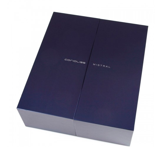 caja azul del secador corioliss mistral