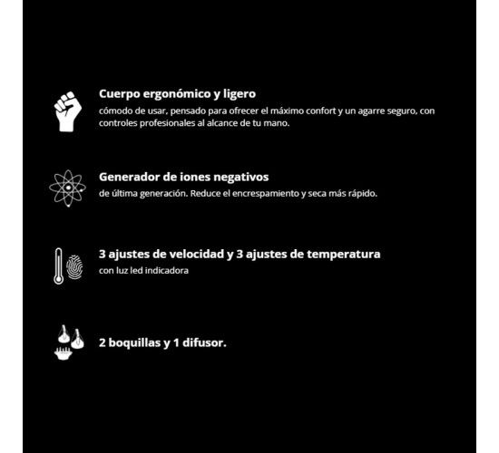 detalle de características del corioliss mistral en tarjeta informativa