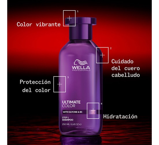 champú wella ultimate color sulfate free para protección y brillo del color