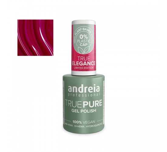 esmalte semipermanente vegano andreia true pure sin hema te5 frambuesa centelleante