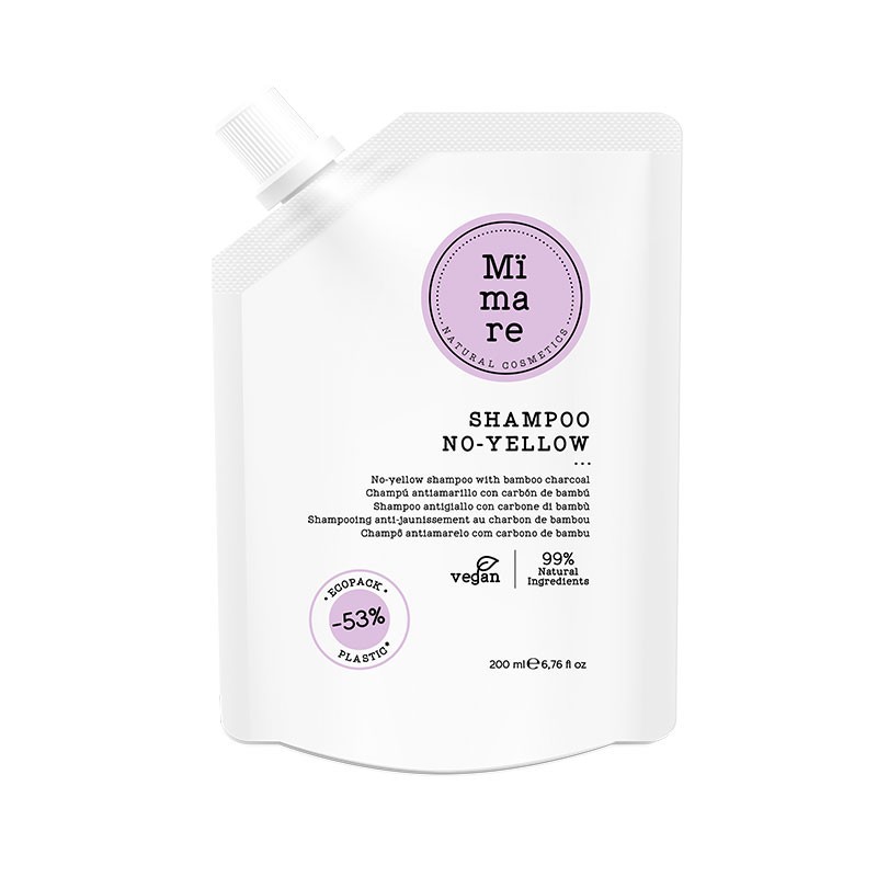 Champú profesional vegano anti amarillo cabello rubio mimare