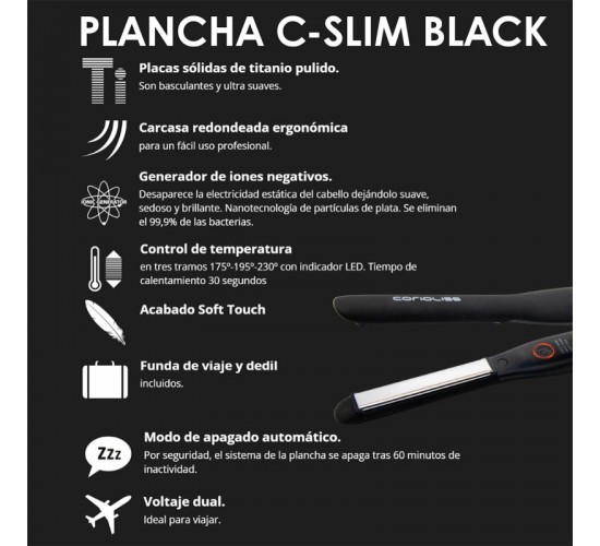 Plancha C-SLIM BLACK Corioliss